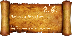 Nádassy Gusztáv névjegykártya