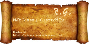 Nádassy Gusztáv névjegykártya